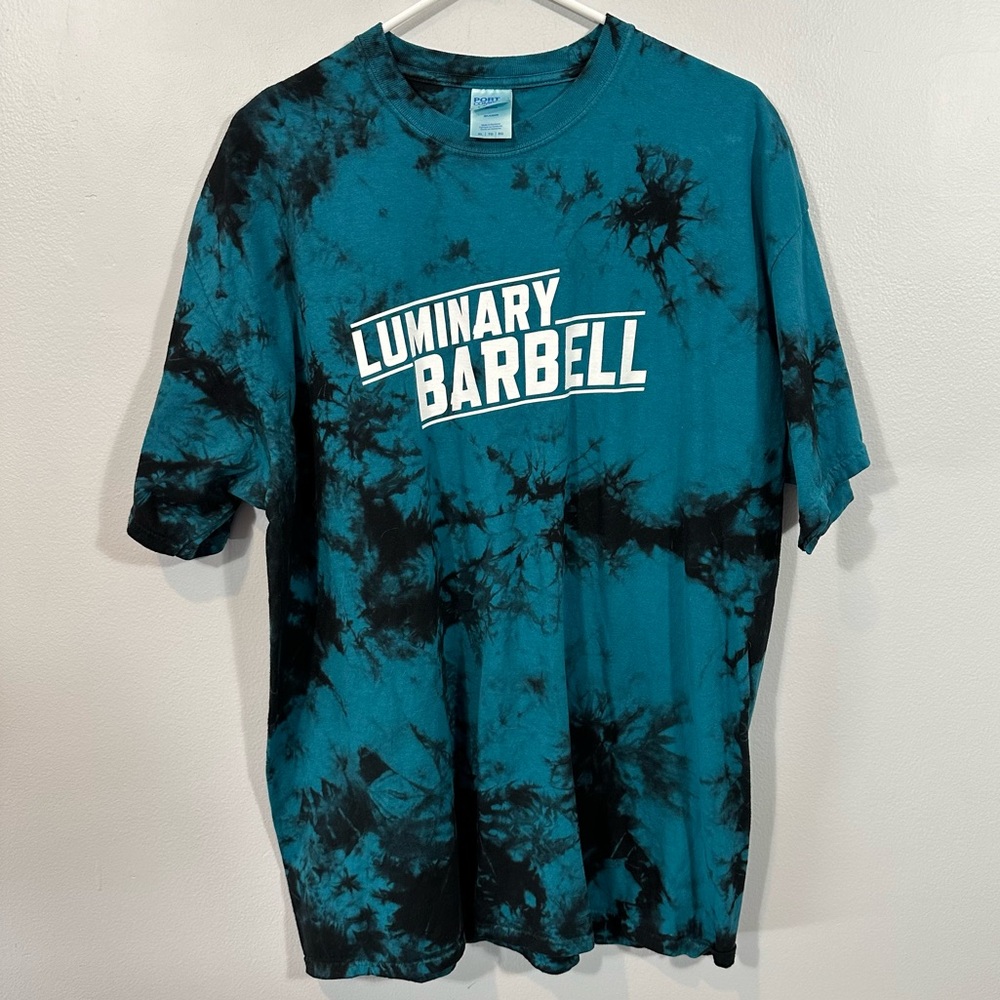 Acid dye tie dye luminary barbell graphic tee size XL